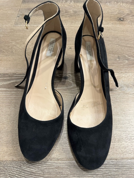 Cole Haan Shoes - Cole Haan Black Suede Ankle-Strap Block Heels KG